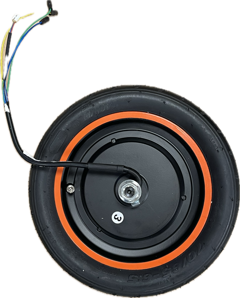 Moteur + roue arrière gonflable avec coque orange pour trottinette électrique marque PABLO