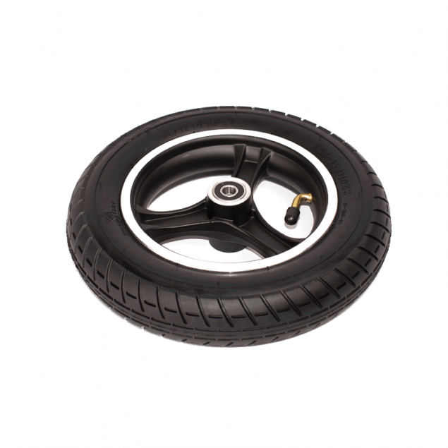 Roue avant complète gonflable 10 pouces pour trottinette électrique marque PABLO liseré gris