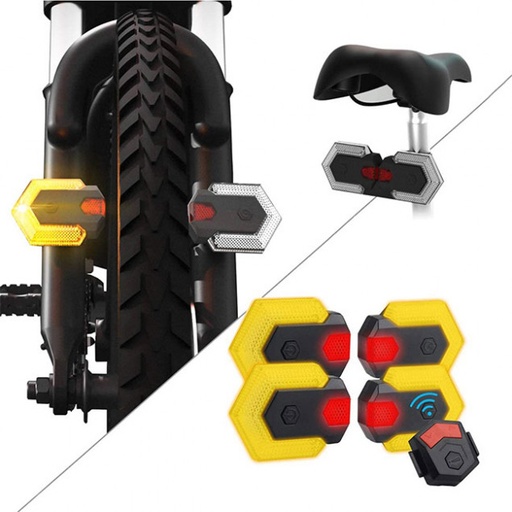 [CRY-ACC-001] CarryBright CBX4 – Clignotants avant et arrière pour vélo, Moto, Draisienne, Trottinette avec télécommande sans fil                                              